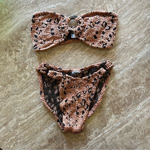 Hunza G metallic leopard bikini